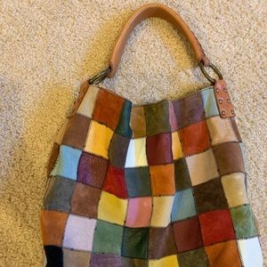 Lucky Brand Leather/Suede Patch Handbag